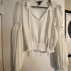 White Ruffled Crop Top